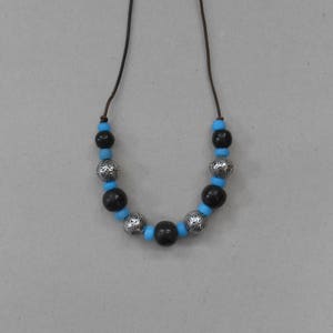 silver filigree and ebony necklace, ethnic jewellery, Middle Eastern jewellery, vintage