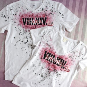 Set of 2 Hand Painted Tshirts for Him & Her, Anniversary or Wedding Gifts, Valentines Day Gift, Roman Numerals Date, Matching Couples Shirts