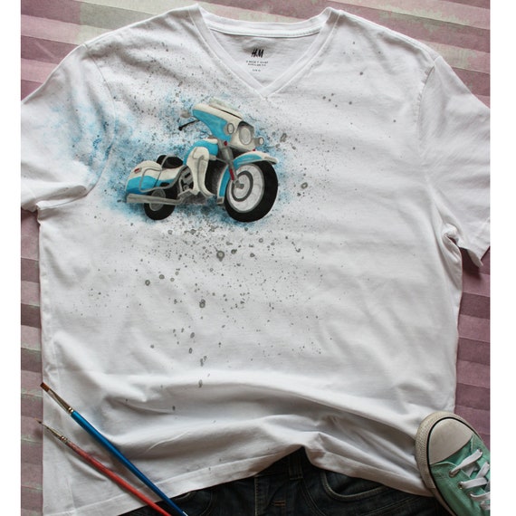 Vintage T-Shirt,Retro Chopper Design Fashion Personality Customization