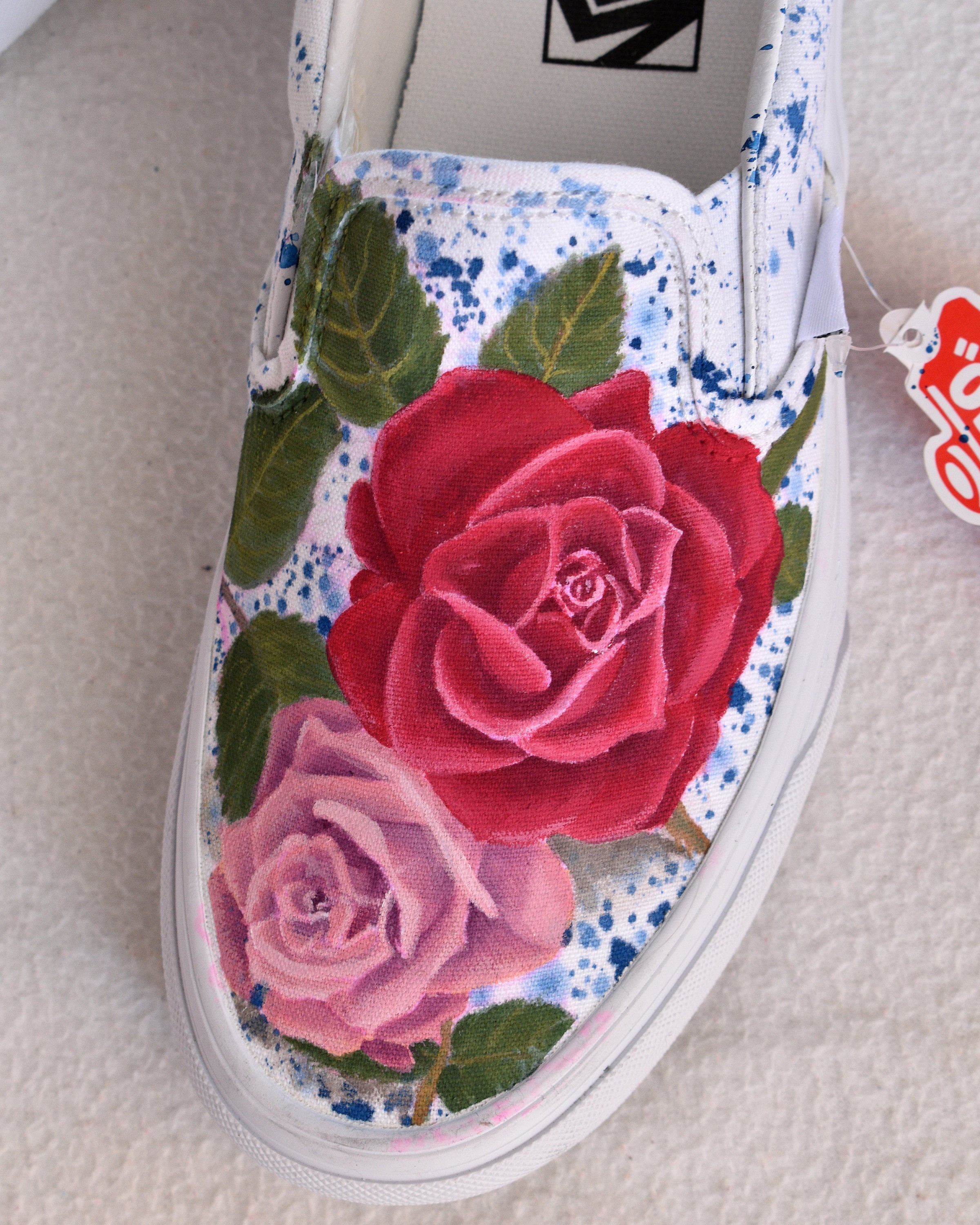 Pink vans roses hotsell