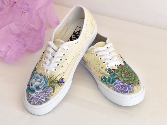 Custom Vans Shoes, Painted Shoes With Succulents and Bugs, Personalized  Sneakers With Cacti & Eucalyptus Leaves. Cottagecore Wedding Flats. - Etsy
