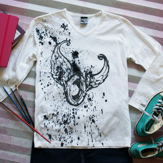 Hand-painted Grunge Festival T-shirt 