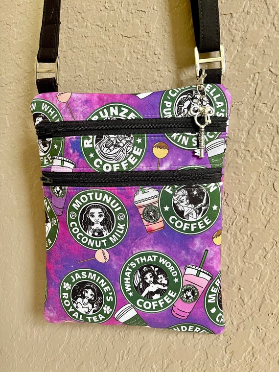 Fabric Crossbody Bag Coffee Theme Park Print Etsy Australia