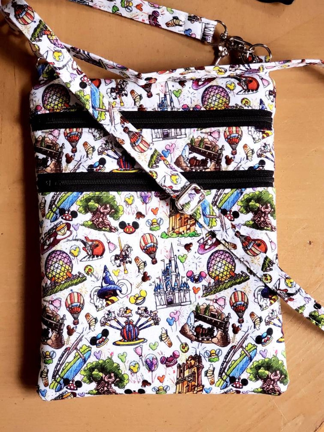 Fabric Crossbody Bag With Theme Park Attractions Park Rides. Etsy