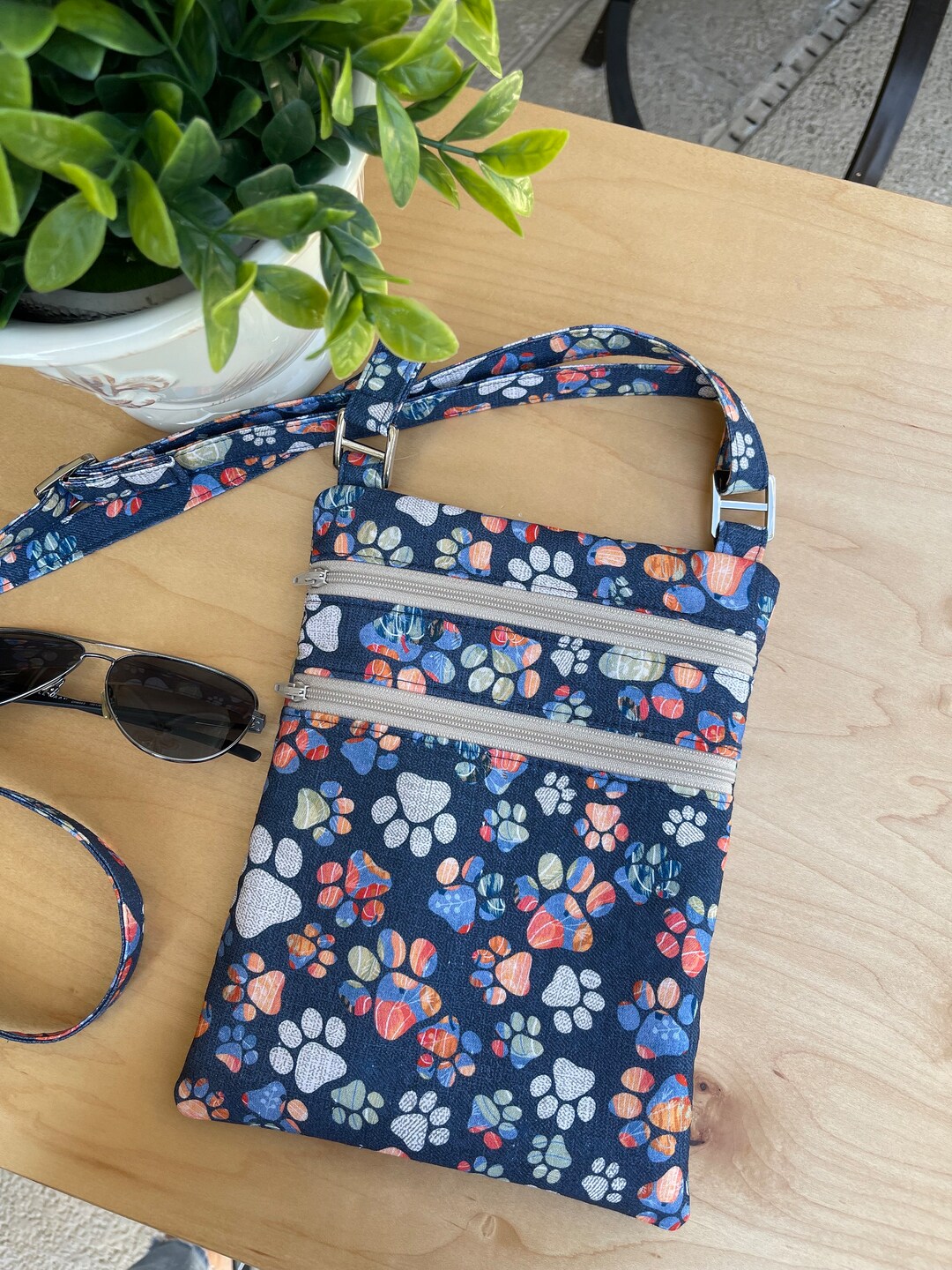 Handmade Fabric Crossbody Bag. Womens Dog Park/ Dog Walking Etsy