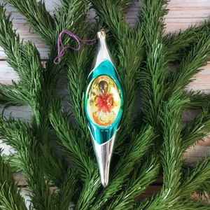 Christmas tree decor, Icicle, Relief icicle, Glass hanging decoration, Christmas decor, Vintage Christmas decoration, XMAS ornament