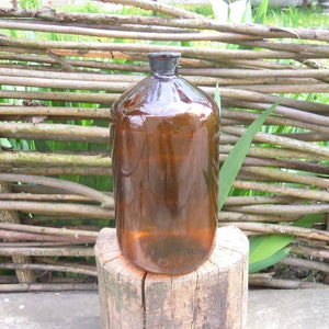 Large glass bottle, Brown glass, 5 liters, 1.32 gal