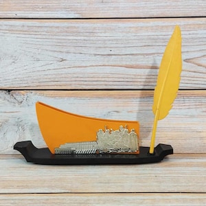 Juego de escritura, Soporte para sobres, Estante para sobres, Barco cosaco, Chayka, Cosacos de Zaporozhye, Pluma, Accesorio de escritorio, Juego de escritura vintage