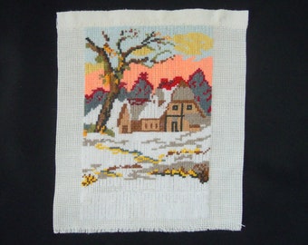 Small embroidery, Handmade children's embroidery, Embroidered season autumn, Autumn landscape