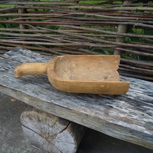 Wood ladle, Ladle for flour, Ladle for grains, Wooden scoop, Wood dipper, Handmade ladle, Wooden shovel, Antique ladle, Ukrainian ancient