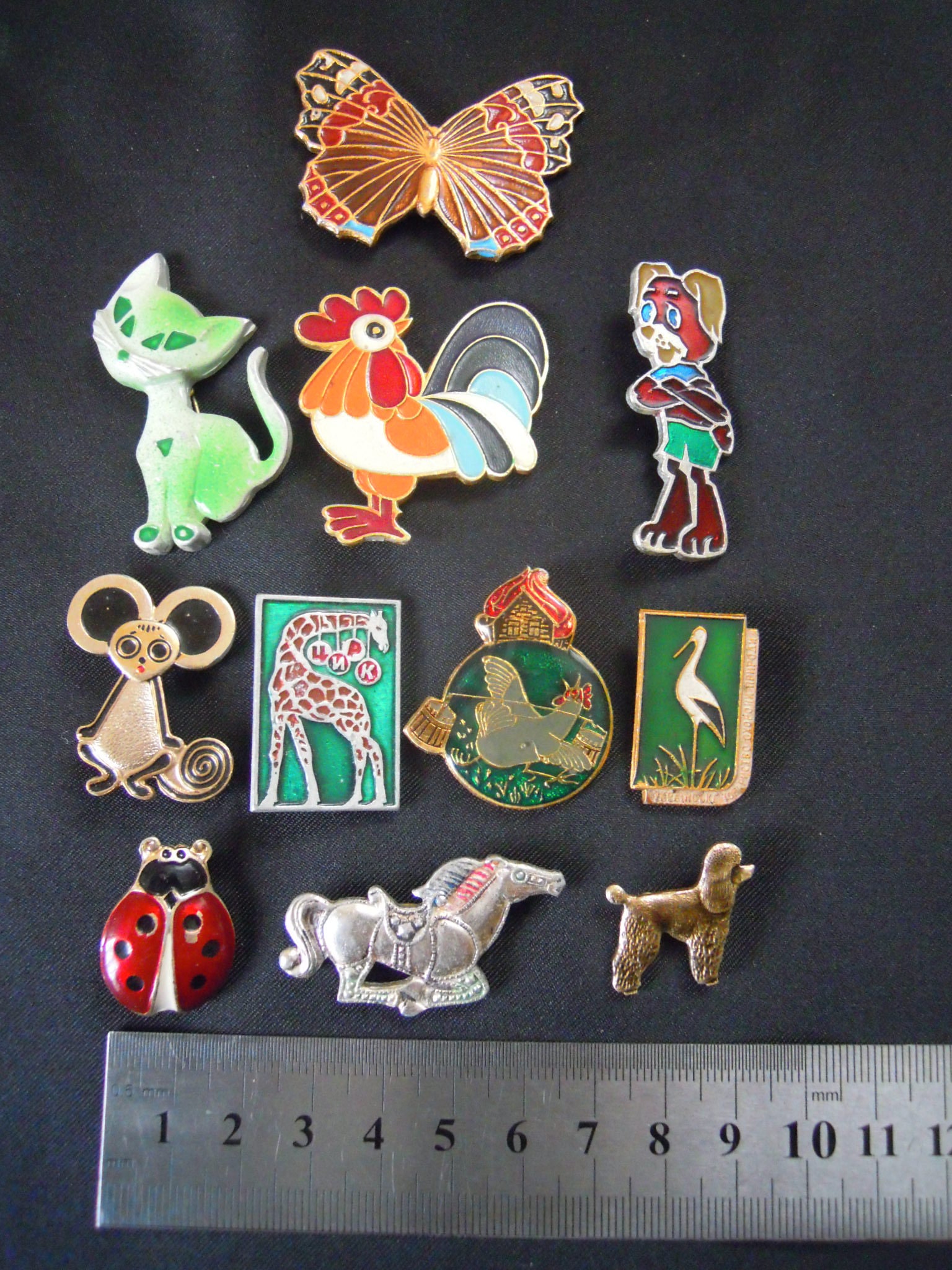 Badge Pins Metal Enamel Badge Pin Animals Set of 11 Pcs Etsy