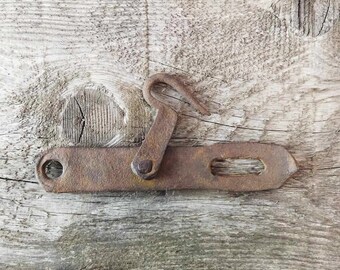 Antique Latch Hook, Forged Metal Lock, Metal Latch Hook, Rust Latch Hook, Curved Latch Hook, Antique Lock, Old Metal Lock, Rust Metal Lock