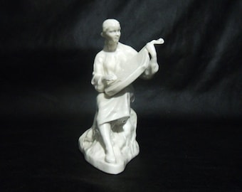 Ukrainian porcelain figurine, Ukrainian bandura girl, Ceramic figurine, Ceramic sculpture, Ceramic statue, Ukrainian style gift