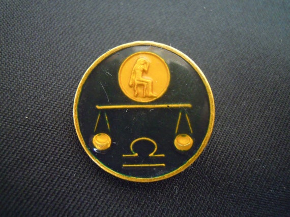 Zodiac pin, Libra, Pin badge, Zodiac pin badge, Z… - image 1