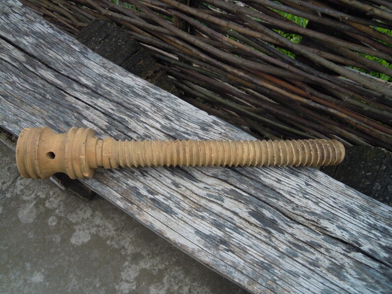 Large Wooden Screw Antique Wooden Detail Etsy
