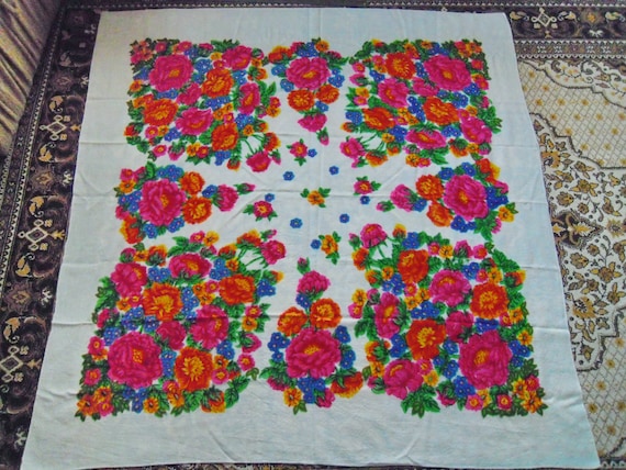 Woolen shawl, Large shawl, Winter shawl, Floral sh