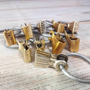 Curtain clips, Clip for curtain, Clips for drapes, Vintage metal clamp with ring gold color, Set of 10 pieces