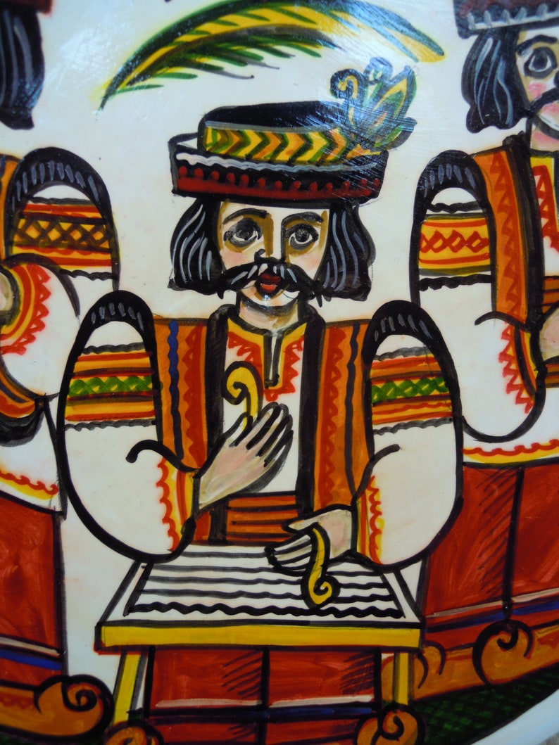 Wall plate Hutsul musicians Ukrainian souvenir