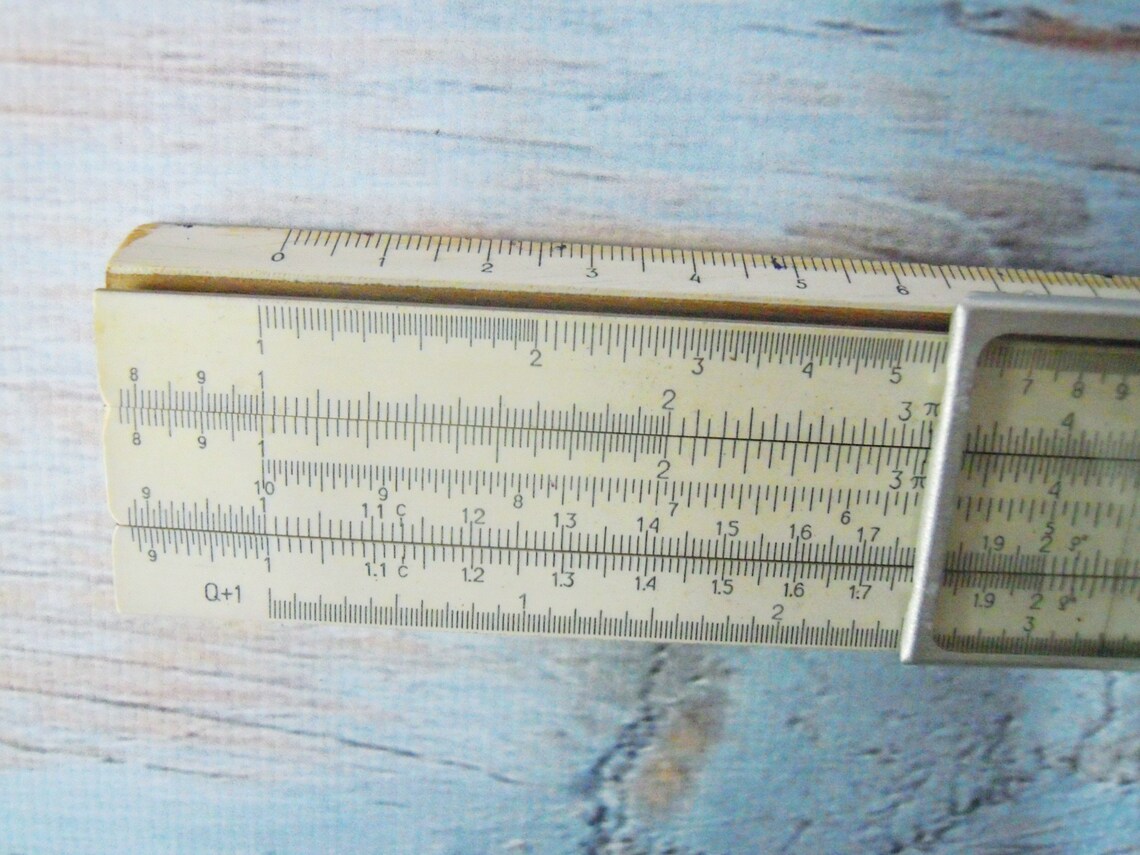 Logarithmic Ruler Old Measuring Instrument Measuring Tool Etsy