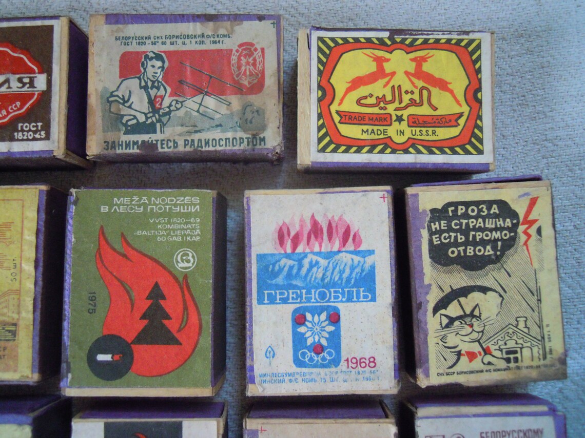 Matchboxes with original matches Wood matchbox Wooden Etsy