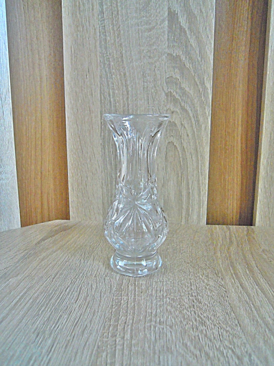 Vase, Glass Vase, Clear Glass, Cut Glass, Small Vase Etsy