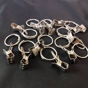Curtain clips, Vintage small metal curtain clips, Set of 10 pieces