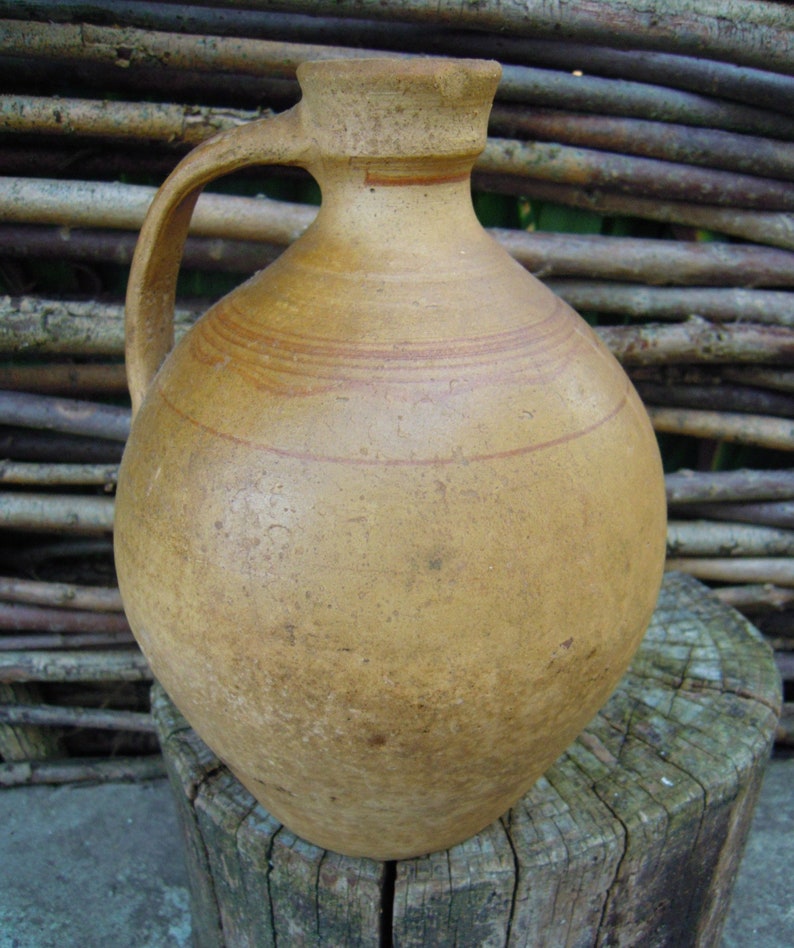 Clay jug, Antique clay jug, Ukrainian clay jug, Clay pitcher, Old clay vessel, Antique tableware, Old clay tableware, Ukrainian clay pitcher image 4