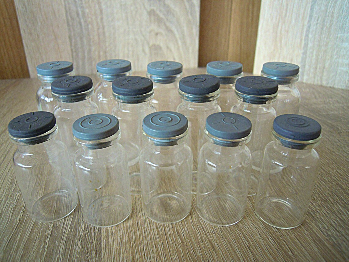 Small medical jars with rubber cover Pharmacy jars Set of 14 Etsy