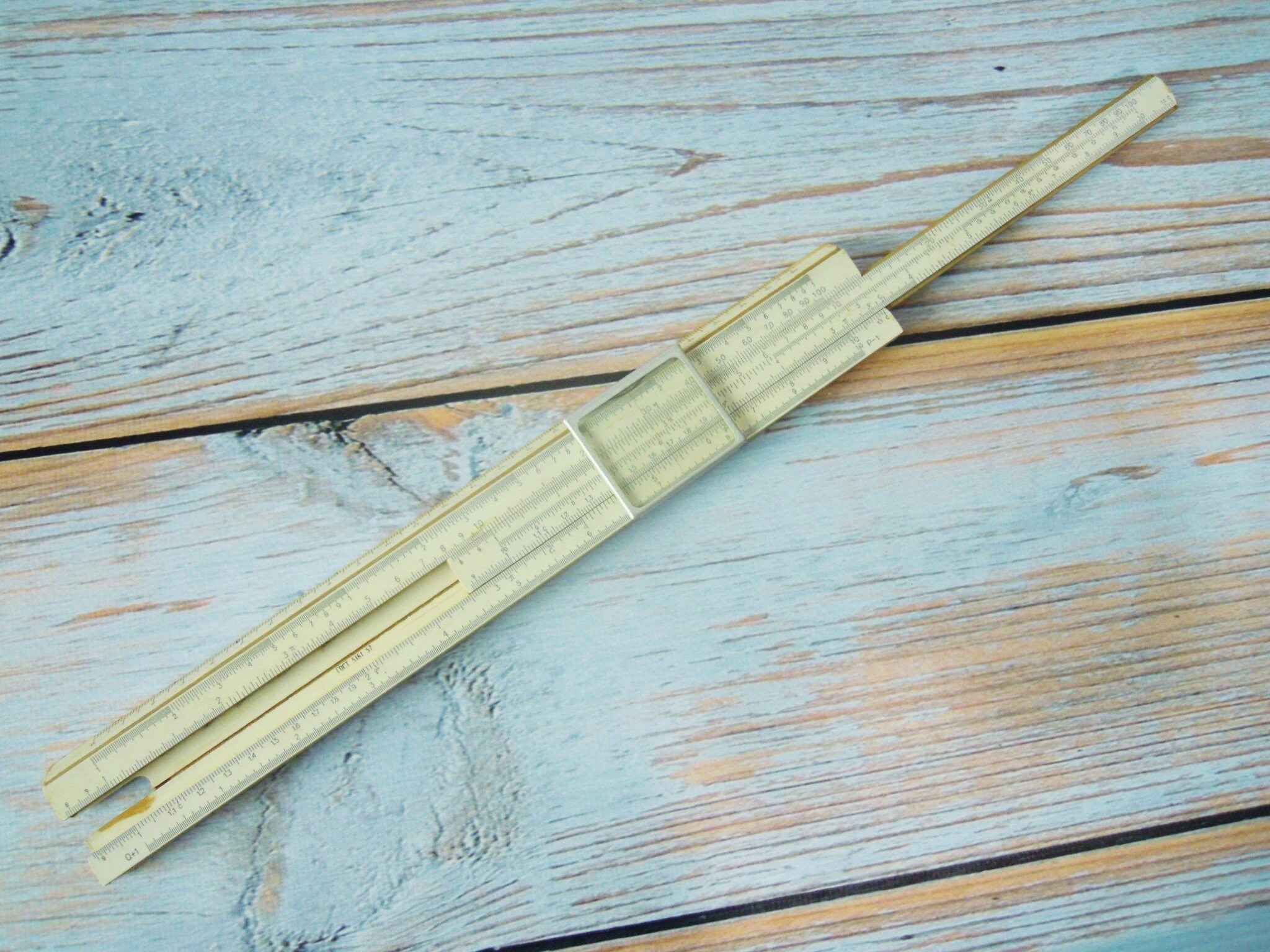 Logarithmic Ruler Old Measuring Instrument Measuring Tool Etsy