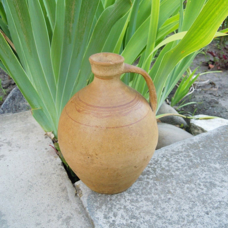 Clay jug, Antique clay jug, Ukrainian clay jug, Clay pitcher, Old clay vessel, Antique tableware, Old clay tableware, Ukrainian clay pitcher image 1