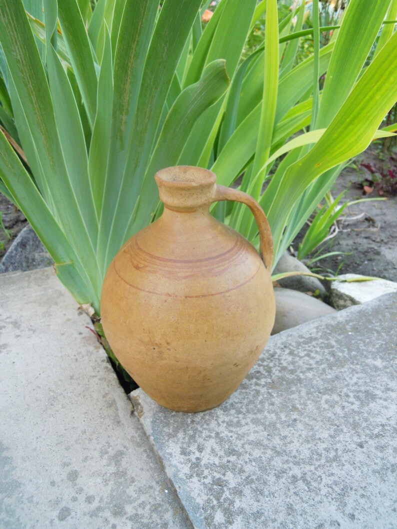 Clay jug, Antique clay jug, Ukrainian clay jug, Clay pitcher, Old clay vessel, Antique tableware, Old clay tableware, Ukrainian clay pitcher image 9