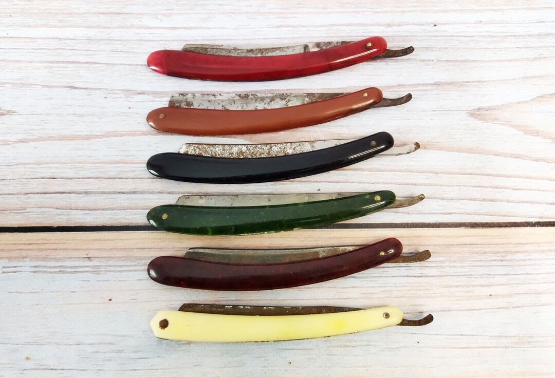 Dangerous Razor, Set of Six Old Dangerous Razors, Straight Razor, A