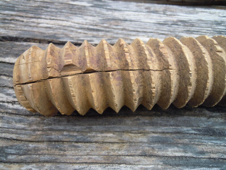Large Wooden Screw Antique Wooden Detail Etsy
