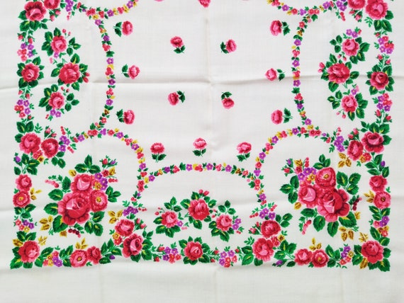 Vintage floral shawl, Ukrainian shawl - image 4