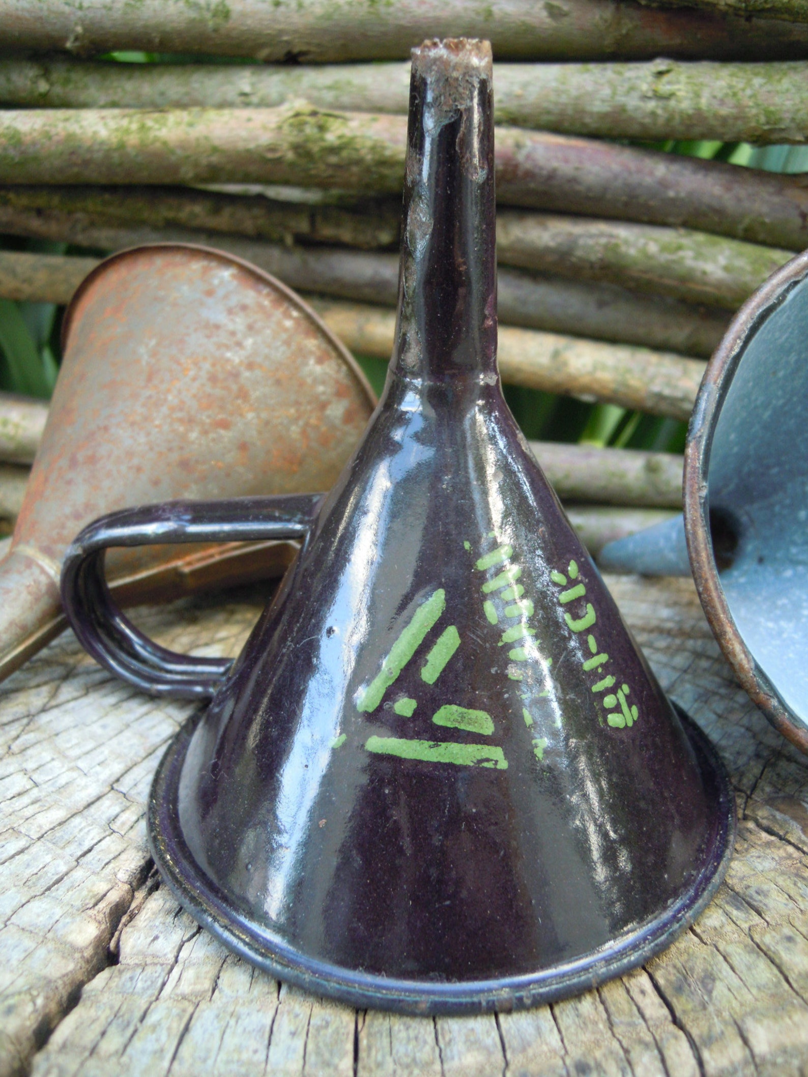 Metal Funnels Rust Funnel Antique Funnel Metal Enamel Etsy