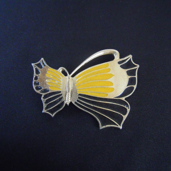 Badge pin, Metal enamel badge pin, Large pin, Butterfly