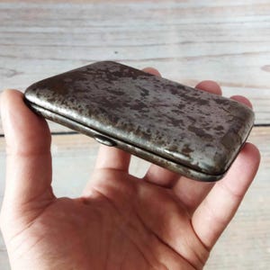 Cigarette case, Rust metal case, Antique cigarette case 30-40s
