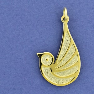 Gold bird Pendant, Solid 14k bird necklace, Gift for girls