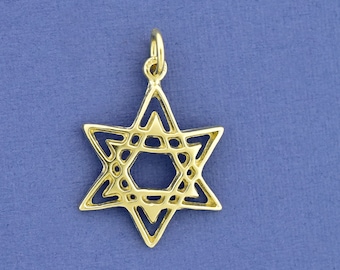 14k Star of David, Bar Mitzvah Gift Made in Israel, Solid Gold Magen David Necklace