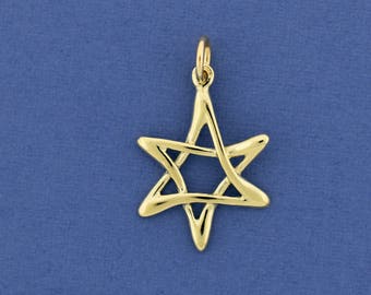 Tiny Gold Jewish Star, 14K Star of David Necklace, Bat Mitzvah gift, Magen David Made in Israel