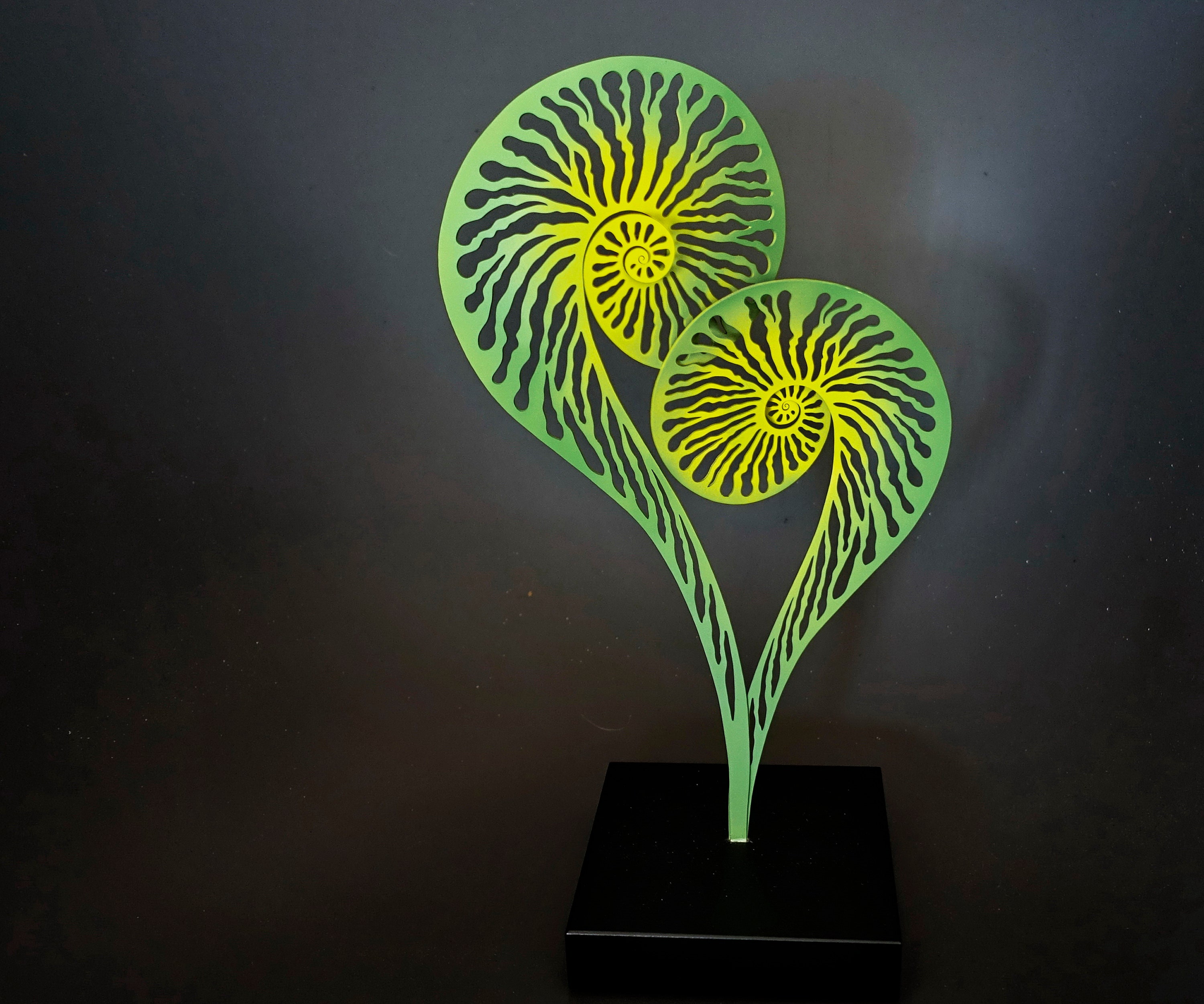 Metal Fern Sculpture Shelf Décor Object Coffee Table Art Etsy