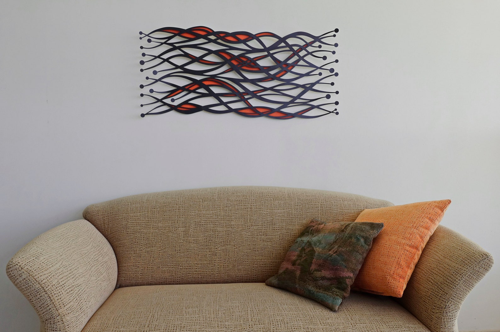 Metal Wall Art Black & Red Wall Sculpture Abstract Weave - Etsy