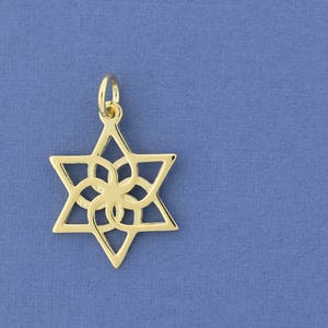 Jewish Star Pendant, Solid 14k Star of David Necklace, Bat Mitzvah Gift from Israel