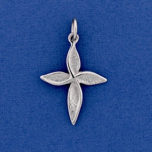 Tiny White Gold Cross Pendant, Solid 14k Christian Jewelry, From Israel
