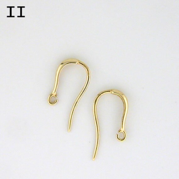 Solid 14k Shepherd Hook Cast in 14k Gold With Open Loop to Attach