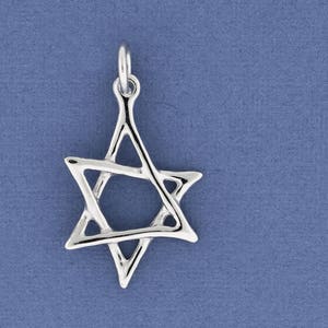 14K White Gold Star of David, Tiny Magen David Necklace, Bat Mitzvah gift
