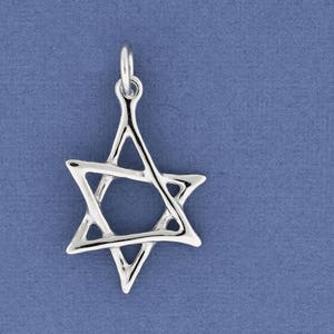 14K White Gold Star of David, Tiny Magen David Necklace, Bat Mitzvah gift, Solid Gold Jewish Star