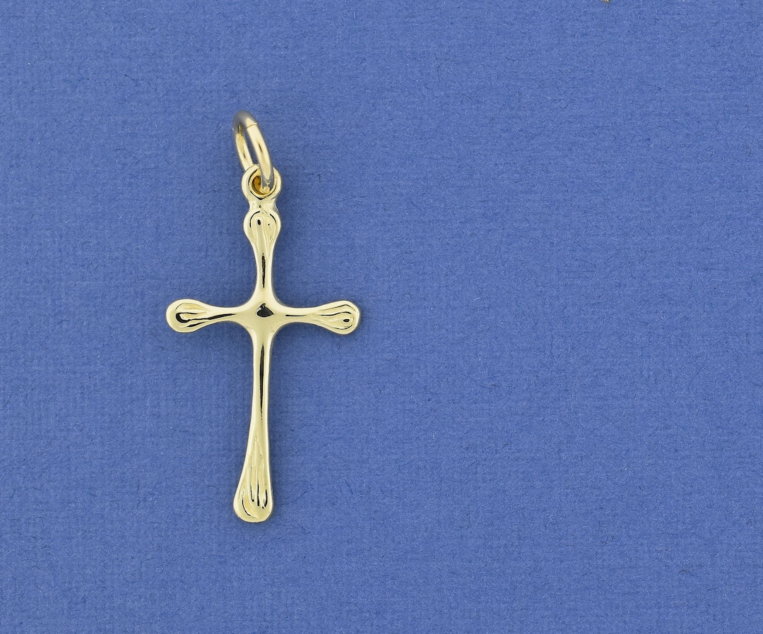 Tiny Gold Cross Pendant Dainty Cross Necklace Solid 14K Etsy Italia