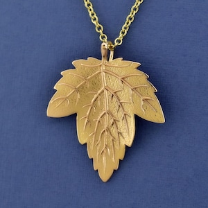 14K Rose Gold Ahornblatt Anhänger, zierliche Herbst Blatt Halskette Geschenk