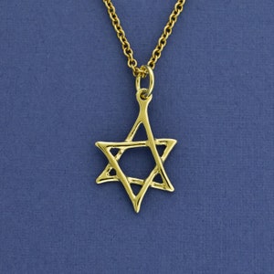 Tiny 14K Star of David Pendant, Solid Gold Jewish Jewelry Made in Israel, Bat Mitzvah gift